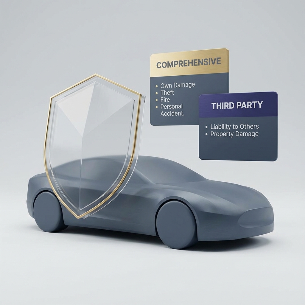 3D illustration showing ways to save on car insurance in the UAE through safe driving and smart choices